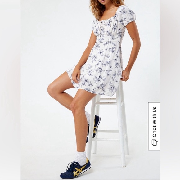 NWT Pacsun Blue Floral Mini Dress // LA hearts // Size Large - Picture 3 of 10